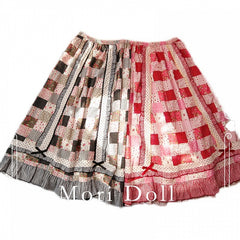 Retro Manor Elastic Waist Print Sweet Skirt