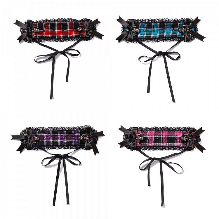Punk 4 Colors Plaid Hairband