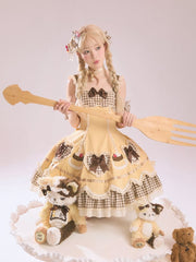 Yellow Cake Embroidery and Heart Shape Applique Hem Pompompurin Lolita JSK