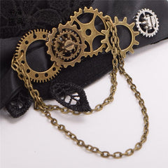Steampunk Lolita Bowknot Gear Metal Chain Mini Top Hat Hairclip