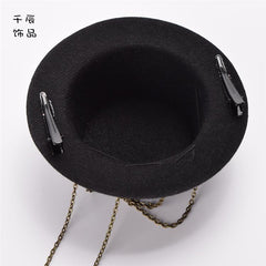 Steampunk Lolita Vintage Gear Metal Chain Mini Top Hat Hairclip