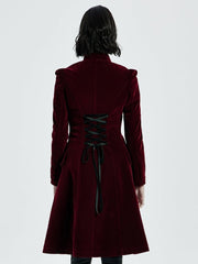 Red Goth Mid Length Coat