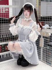 White Lace Choker with Heart Rhinestone Bow