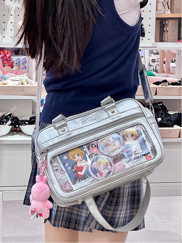 Silver JK Uniform Transparent-Window Ita Bag