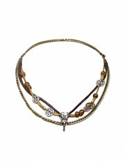 Steampunk Silver Bird Skull Gear Design Necklace