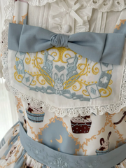 Alice in Wonderland Bunny Print Sweet Lolita Overall Dress