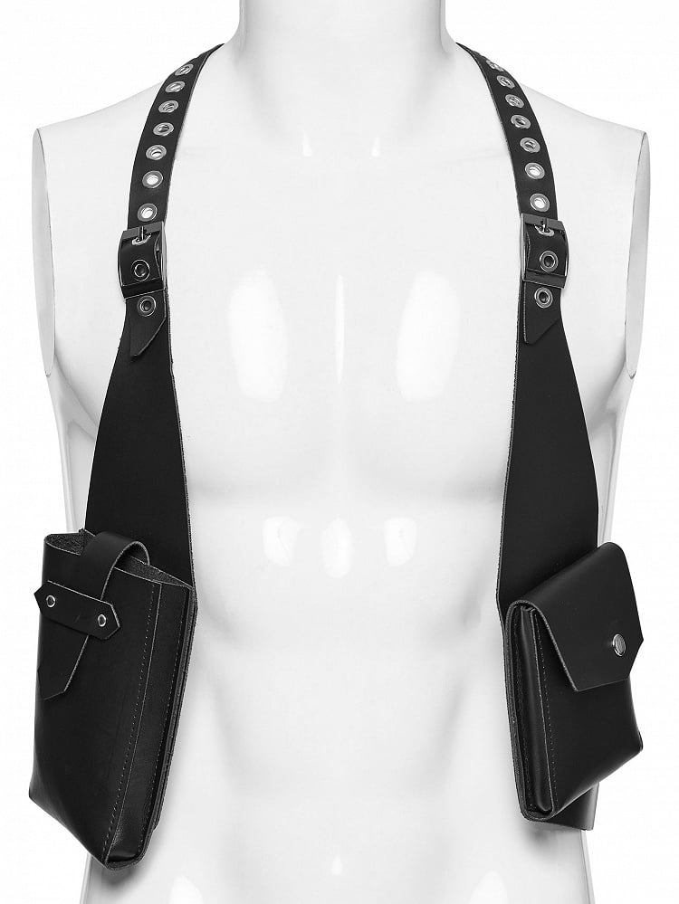 Black Punk Vest Strap Bag