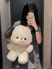 White 35cm/50cm Plush Baby Dog Backpack Detachable Shoulder Straps