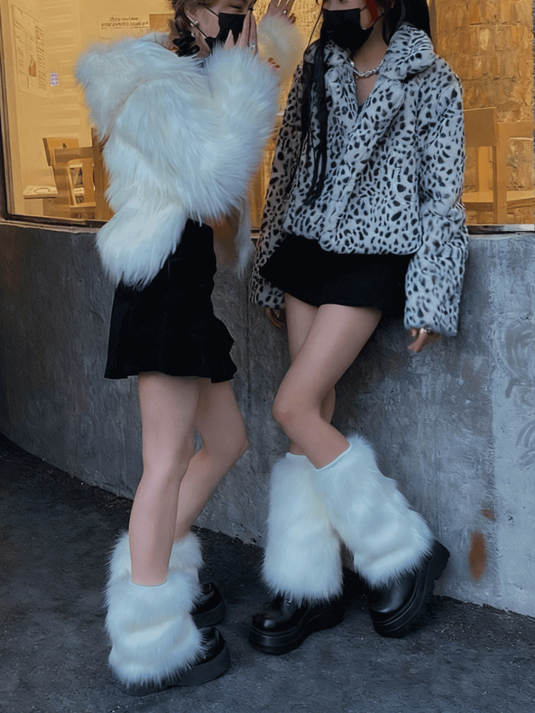 White Y2K 20CM/30CM/40CM Shaggy Leg Warmers