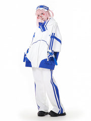 White and Blue Stripes Jirai Kei Sweatpants