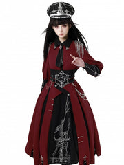 Black Cross Embroidery Waist Belt