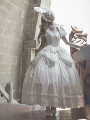 White Short Puff Sleeves Cropped Top