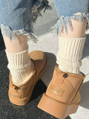 Winter Thickened Beige Cotton Socks