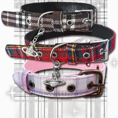 Y2K Red/Pink/Purple/Brown/Black Plaid Pattern Choker