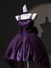Sparkling Purple Lolita Dress with Corset Waist & Matching Choker