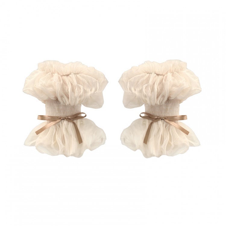 Cream Tulle Puff Sleeves