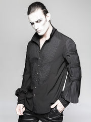 Black Gentleman Steampunk Shirt with Necktie