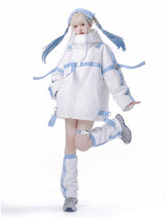Tenshi Kaiwai White and Light Blue Leg Warmers