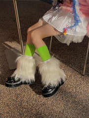 White Y2K 20CM/30CM/40CM Shaggy Leg Warmers