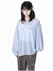 Light Blue Semi-sheer Fish Accent Sun Protection Summer Coverup