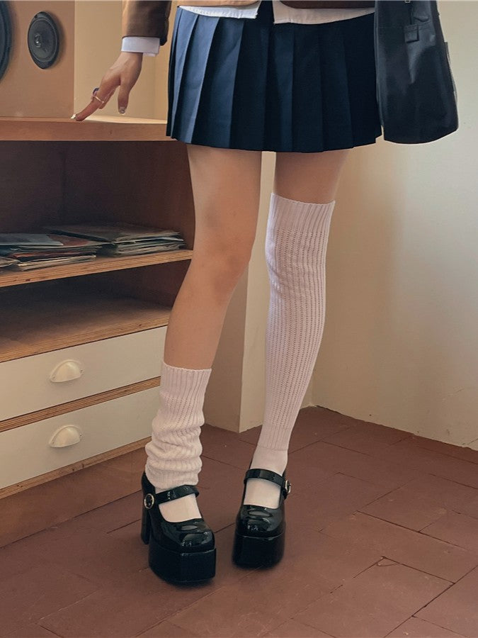 White Knitted Socks 40/60/80/100/120CM Length Options