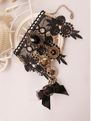 Steampunk Vintage Clock & Gear Finger Ring Bracelet