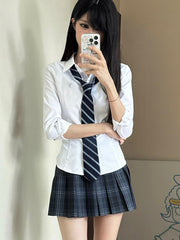 White Preppy Style JK Uniform Shirt