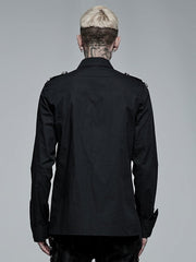 Men's Black Punk Asymmetric Shirt