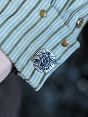 Steampunk Silver Badge And Gear Design Cufflinks