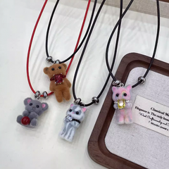 Y2K Cute Animal Drawstring  Design Necklace