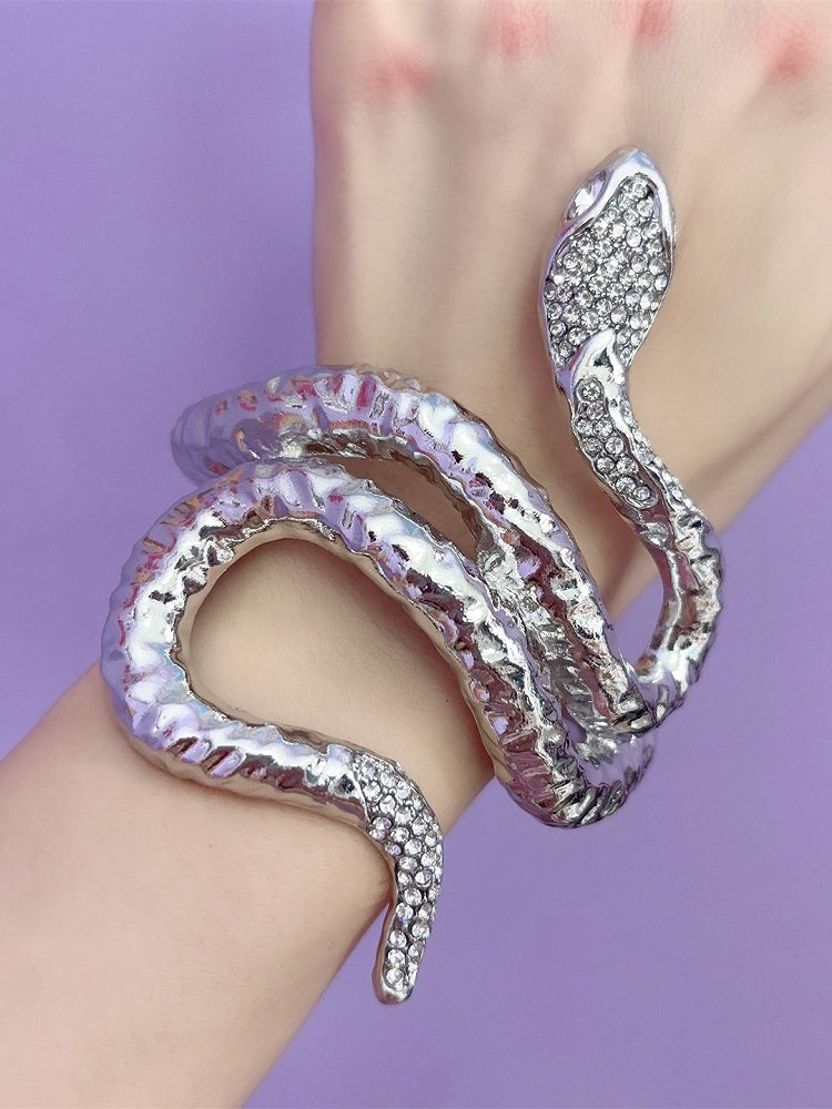 Silver Y2K Snake Shaped Bracelet