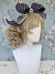 Pink / Black&White Bowknot KC with Poodle Embroidery Patch