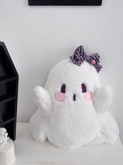 White Ghost Shaped Plush Backpack Large Size