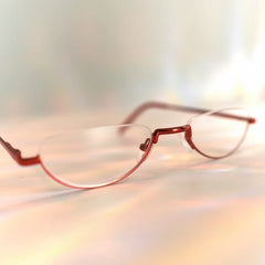 Wine Red Cyberpunk Semi-rimless Glasses