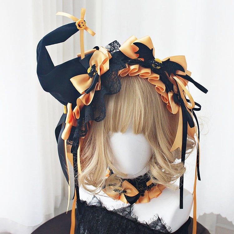 Halloween Pumpkin and Black Hairband/Hairclip/Choker/Hat