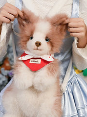 Realistic Dog Plush Backpack/Crossbody Bag - Red Border Collie