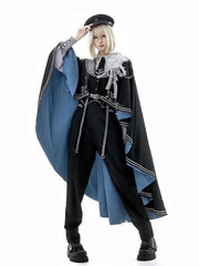 Black And Gray Prince Ouji Fashion Military Lolita Outfit-Long Sleeves Shirt + Black Waistcoat + High Waist Pants