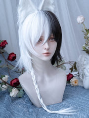 White and Black Long Ouji Style Wig