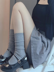 White/Grey/Black Elastic Cotton Socks