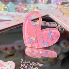 Pink Cutout Detail Heart Decorated Ring