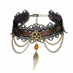 Steampunk Metal Retro Lace Gear Choker