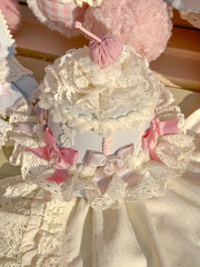 Yellow / Pink / Blue / Mint Green Sweet Lolita Cake Mini Hat