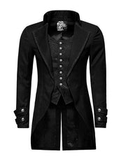 Black Gentleman Steampunk Fake Two-pieces Jacket