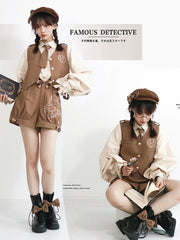 Detective Goose Ouji Fashion Overall Shorts / Waistcoat / Shirt Full Set