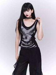White/Black Glomorous Slim-fitting  Tank Top
