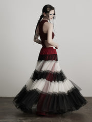 Urban Goth Tri-Color Tulle Umbrella Skirt