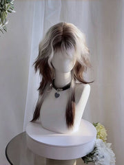 Ouji Style 45CM Silver and Brown Ombre Wig with Bangs