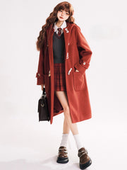 Red Plaid Box Pleat Short Skirt with Side Zipper