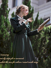 Dark Green JK Uniform Notched Collar Blazer