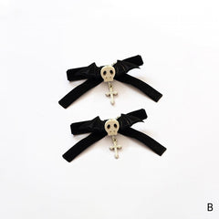 Halloween Skull Mini Witch Hat / Bow Hairclip 7 Options